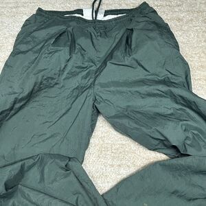 Champs Sports Track Pants Mens M Green Nylon Windbreaker Zipper Ankle Drawstring